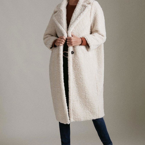 Karen Millen Jackets & Blazers - Karen Millen Petite Longline Borg Coat